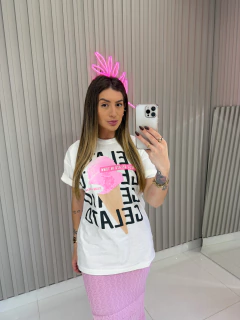 Maxi T-shirt gelato lisa (off white) - comprar online