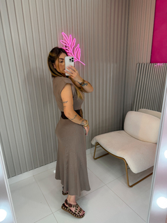 VESTIDO Lilian muscle tricot acrilico (moccha mousse/caqui)