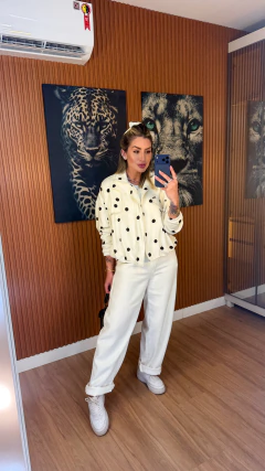 Jaqueta bomber sophie poa oxford (off white)