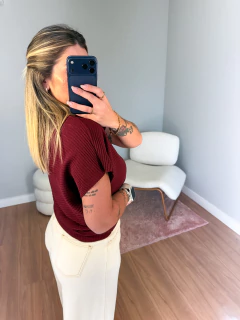 Imagem do Blusa morcego tricot modal (cereja)