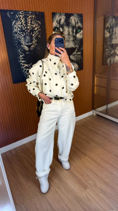 Jaqueta bomber sophie poa oxford (off white) - loja online