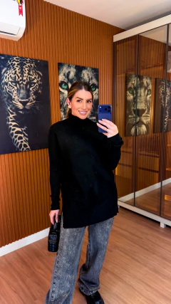 BLUSA ANELISE over tricot modal (preta)