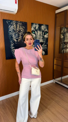 Blusa pétala trend tricot modal (rosa cha) - Jordanna Galia Store