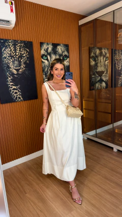 vestido selene alcinha linho (off white)