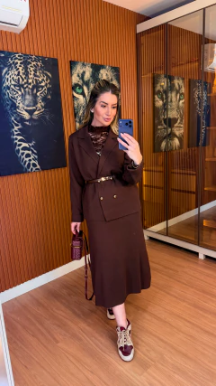 CONJUNTO Donna TRICOT modal (marrom) - loja online