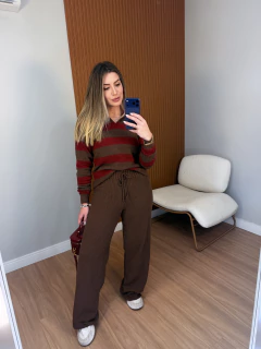 CONJUNTO Santorini TRICOT mousse (marrom e vermelha) na internet
