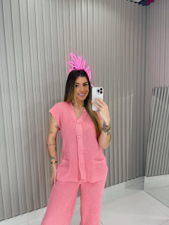 Conjunto Mel tricot fio (rosa) - loja online