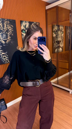 BLUSA livia tricot modal (preto) - loja online