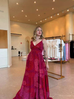 Vestido antonieta alcinha viscolynho (animal print pink) - comprar online