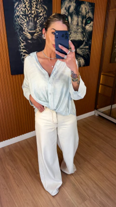 Camisa nozinho viscolynho eco (azul bebe) na internet