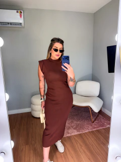 Imagem do Vestido muscle tricot modal (marrom)