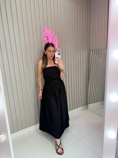 Vestido Carine crepe alfaiataria marrante (preto) - Jordanna Galia Store