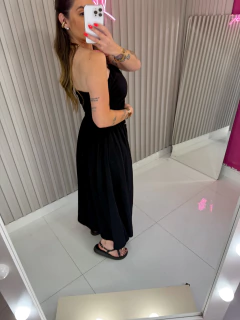 Vestido Carine crepe alfaiataria marrante (preto) - comprar online