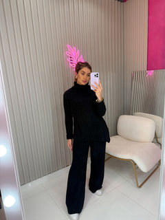 Conjunto Jade assimétrico tricot (preto) - Jordanna Galia Store