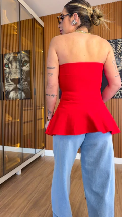 Imagem do Blusa natana peplum regata tricot modal (vermelho)