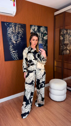 CONJUNTO leopard cetim (preto/off white) - comprar online