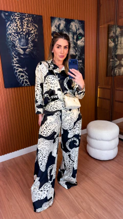 CONJUNTO leopard cetim (preto/off white) na internet