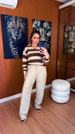 CONJUNTO Santorini TRICOT mousse (marrom e mescla) - loja online