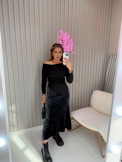 SAIA evase veludo animal print (cinza chumbo) - Jordanna Galia Store
