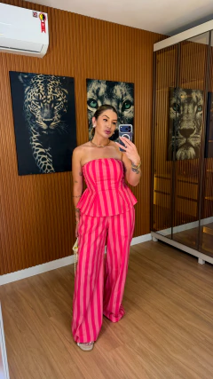 CONJUNTO Betany tricoline (listras pink e rosa) na internet