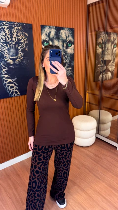 BLUSA térmica canelada microfibra (marrom) - loja online