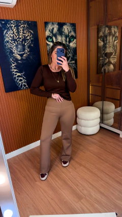 CALÇA pantalona termica peluciada susan zheng (capuccino) - Jordanna Galia Store