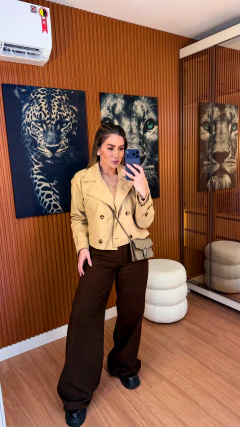 Imagem do CASACO hanna trench coat curto GABARDINE (bege)
