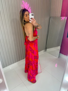 Imagem do Vestido maldivas crepe (pink e laranja)