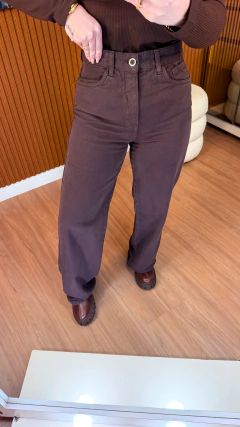 CALÇA wideleg reta sarja (marrom estonado) - comprar online