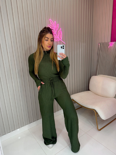 CONJUNTO Jordanna crepe anarruga (verde militar) - loja online