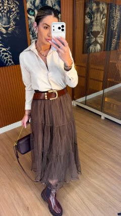 SAIA Jack midi tule (marrom chocolate) - loja online