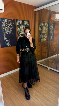 SAIA Jack midi tule (preta) - comprar online