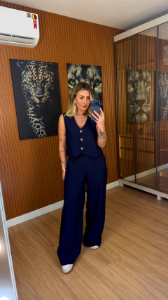 CONJUNTO Alice de calça sensorial marrante (azul marinho) - comprar online