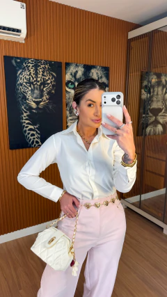 Camisa básic colors crepe (branca)