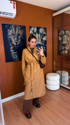 CASACO maxi londres lã batida (cammel) - loja online