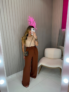 CALÇA LARA DUNA PANTALONA (marrom) - Jordanna Galia Store