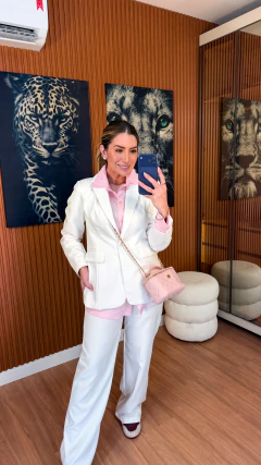 Conjunto Manuella alfaiataria oxford (off white) na internet
