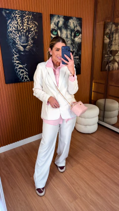 Conjunto Manuella alfaiataria oxford (off white) na internet