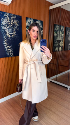 CASACO VERONA trench coat lã batida (areia) - comprar online
