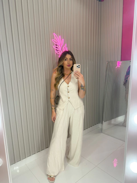 CONJUNTO Alice calça linho (cru) - comprar online