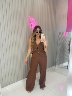 CONJUNTO Alice calça linho (marrom) na internet