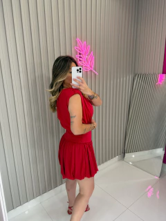 Macaquinho jasmin curto suplex poliamida (vermelho)