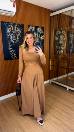 Imagem do vestido eloiza manga longa poliamida (nude)
