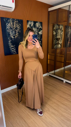 vestido eloiza manga longa poliamida (nude) na internet