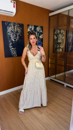 Imagem do Vestido antonieta alcinha viscolynho (off white floral)
