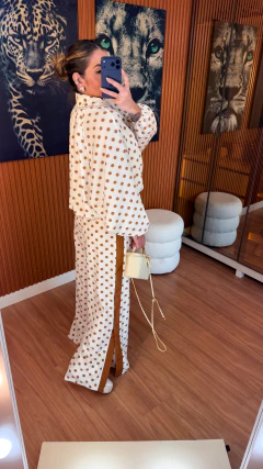 CONJUNTO bianc crepe chifon (off white e nude poa) - loja online