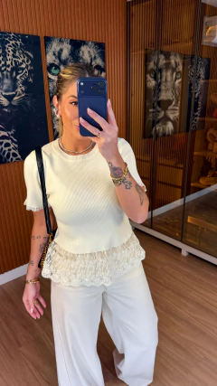 Blusa bárbara tricot modal (off white) - comprar online