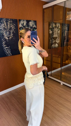 Blusa bárbara tricot modal (off white) - Jordanna Galia Store