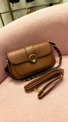 Bolsa fivela redonda + carteira (marrom) - Jordanna Galia Store