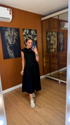 Vestido maria moletinho (preto)